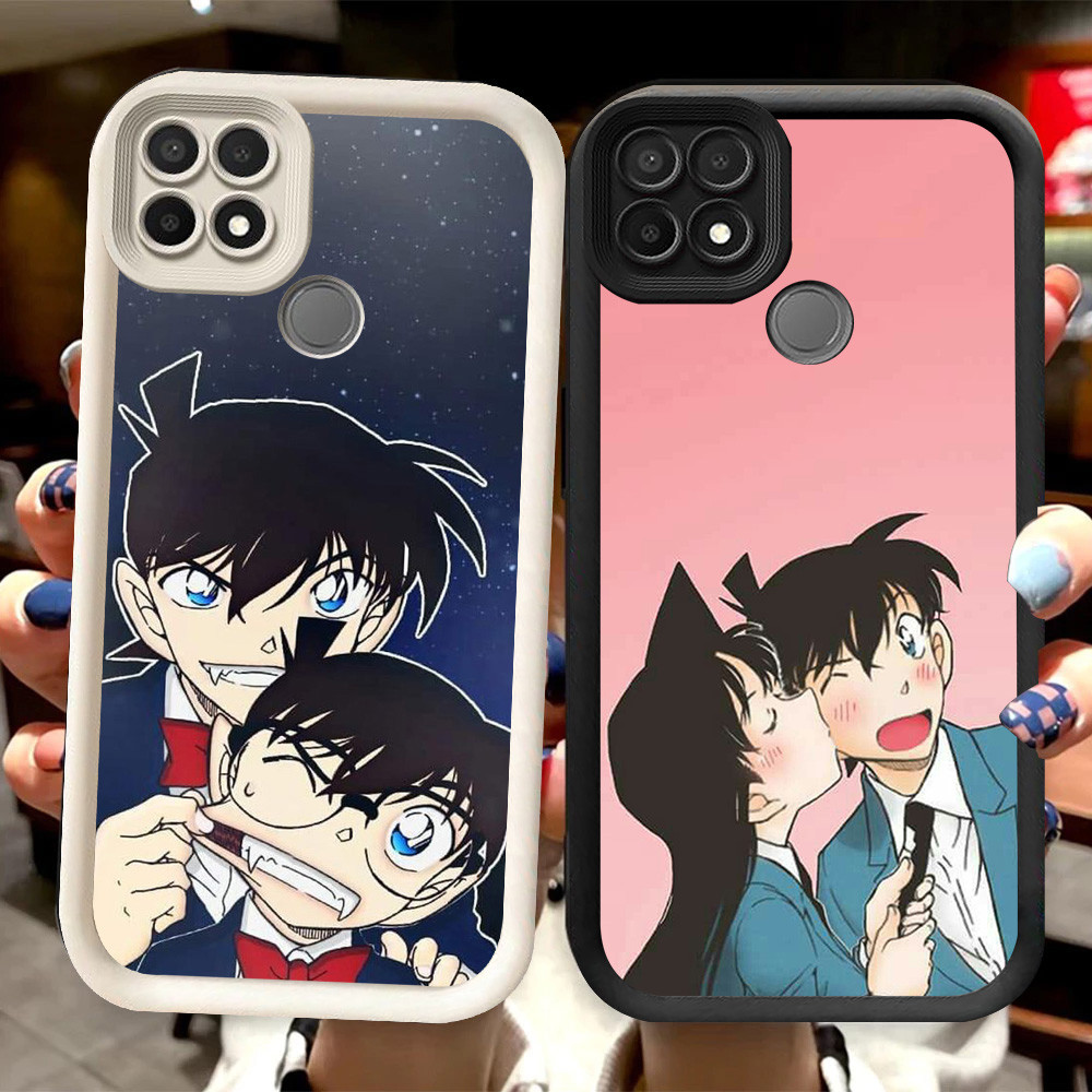 R97 Detective Conan Casing สําหรับ Realme C21 Narzo 20 C21Y 30A C25Y สีดําและสีขาว