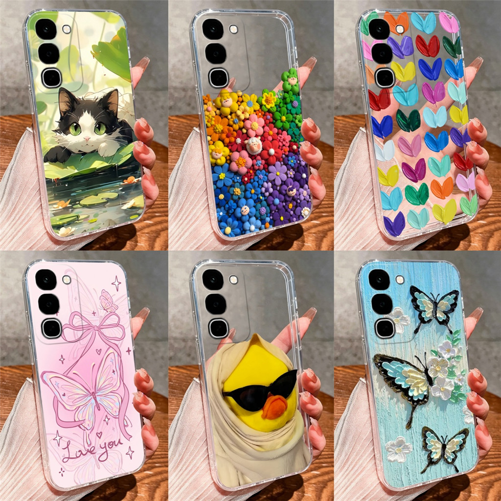 สําหรับRealme C100 C100i C100x 4Gน่ารักแมวหัวใจกันกระแทกAnti-DropทนทานUltrathin ClearสําหรับRealmeC100xซิลิโคนนุ่มKaฝาครอบโทรศัพท์