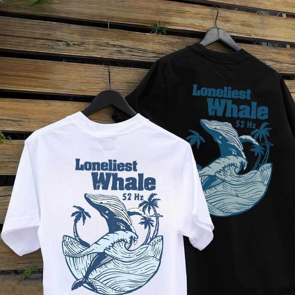 ใหม่ (พร้อมส่ง) เสื้อยืด Loneliest Whale 52 Hz - ผ้าคอตตอน