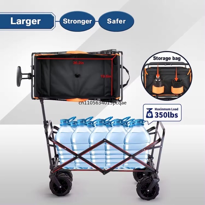 Portable Beach Trolley Cart Foldable Camping Stroller Folding Wagon Quality Outdoor Garden Park Wag