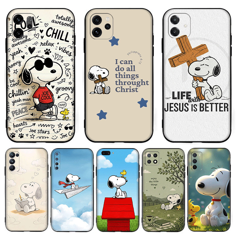 น่ารัก Snoopy รูปแบบ z3 สําหรับ OPPO R9 F1 Plus R9S Reno 2 5 2Z 2F 3 4 Pro 5F Lite 5K ความเข้ากันได้