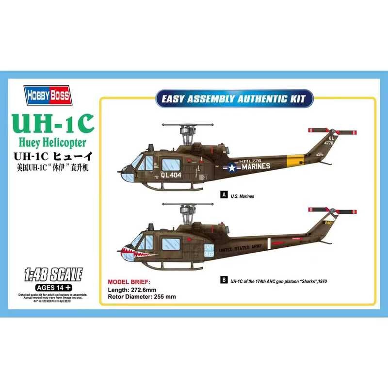 HOBBYBOSS 85803 เฮลิคอปเตอร์ UH-1C "Huey" อเมริกัน ขนาด 1/48