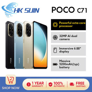 POCO C71 6.88” Inch Screen Smartphone 4Gb+128Gb UNISOC T7250 Octa-Core Processor 5200 090