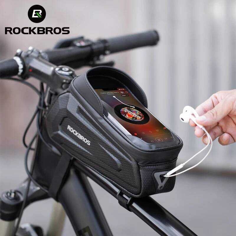 C ROBROS Bicycle Waterproof Touch Screen Cycg Top Front Tube Frame MTB Road Bike 6.5 Phone Case Bik