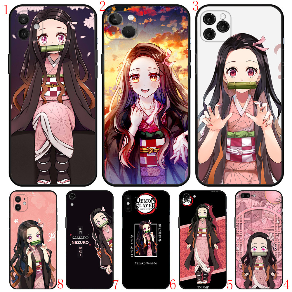 IPhone 12 13 Mini 12 Pro Max 13 14 Pro Max 14 Plus B4 kimetsu no yaiba nezuko เคสโทรศัพท์สีดํานุ่ม