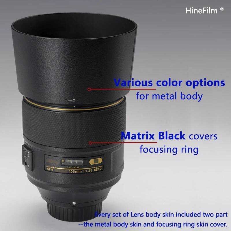 ▥ Hinefilm ผิวสําหรับ 105F1.4Ed เลนส์รูปลอกผิวสําหรับ Nikon Af-S Nikkor 105 มม.F1.4E ED เลนส์ 1