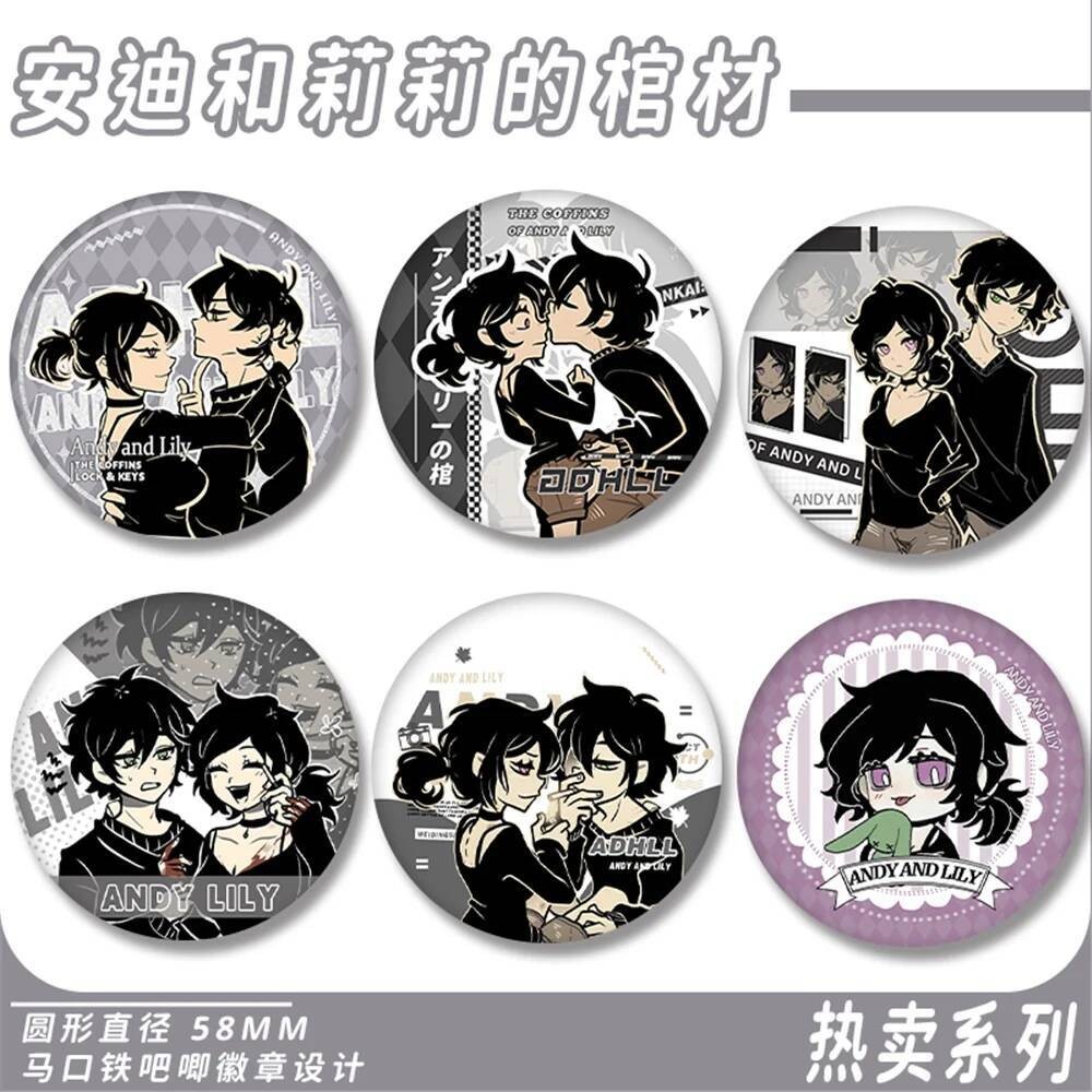 เกม โลงศพของ Andy และ Leyley คอสเพลย์ COSTUME Badge Pin SPTE Tinplate เข็มกลัด Prop
