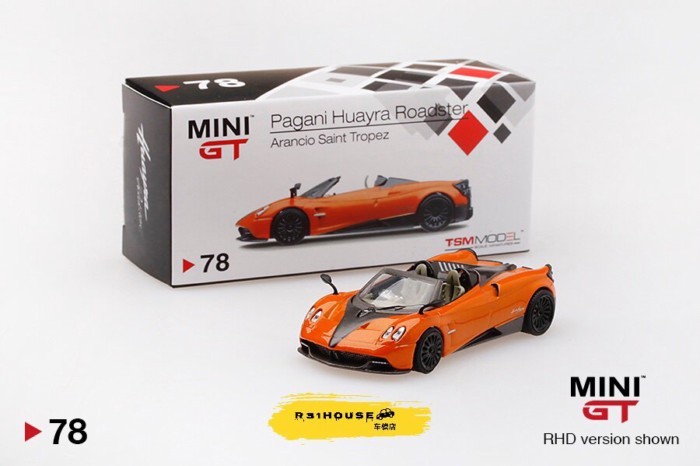 Ready Stock Ready Stock MINIGT78 1/64 Pagani Huayra Roadster Pagani Orange Convertible Model