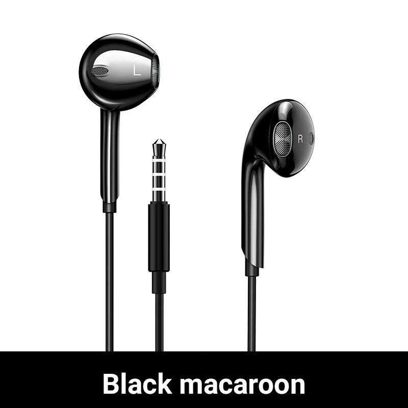 Akabeila หูฟังแบบมีสายพร้อมปลั๊กขนาด 3.5 มม. พร้อมไมโครโฟนในตัว ควบคุมเพลง โทรออก เพิ่มระดับเสียง Bb