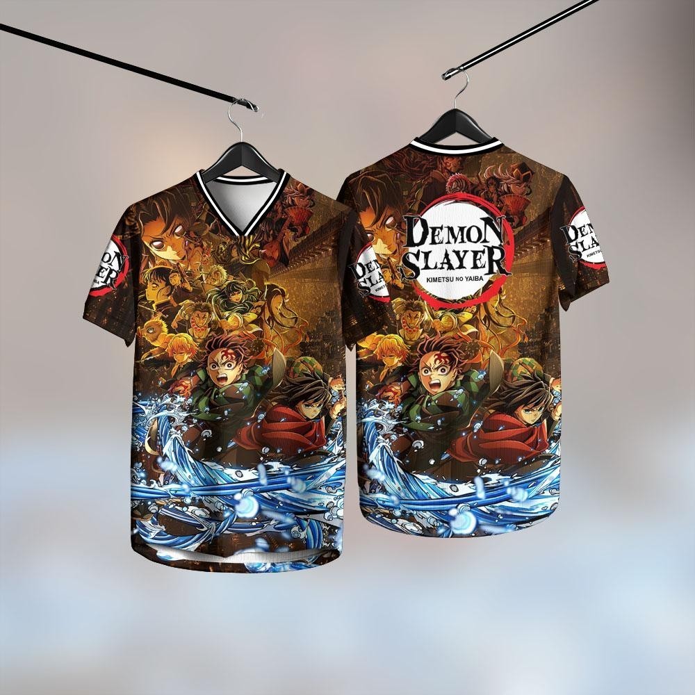 ฤดูร้อนใหม่Demon Slayer Zouma Monzekoro Tomoe Gomorau 3Dพิมพ์ระเหิดJersey Baju Street Quick Dryกีฬาเ
