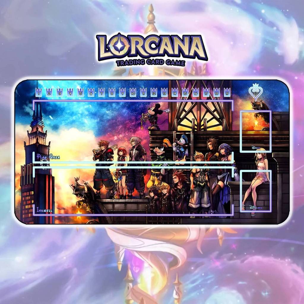 Playmat Kingdom Hearts Family in Town - TCG Lorcana x Kingdom Hearts