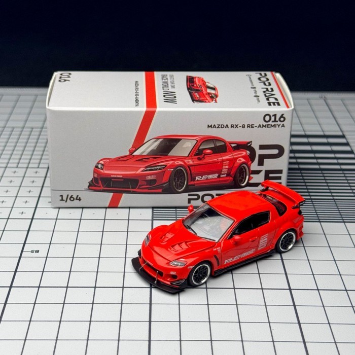 POPRACE 1: 64 Mazda RX-8 RE-AMEMIYA สีแดงจําลองรถรุ่น