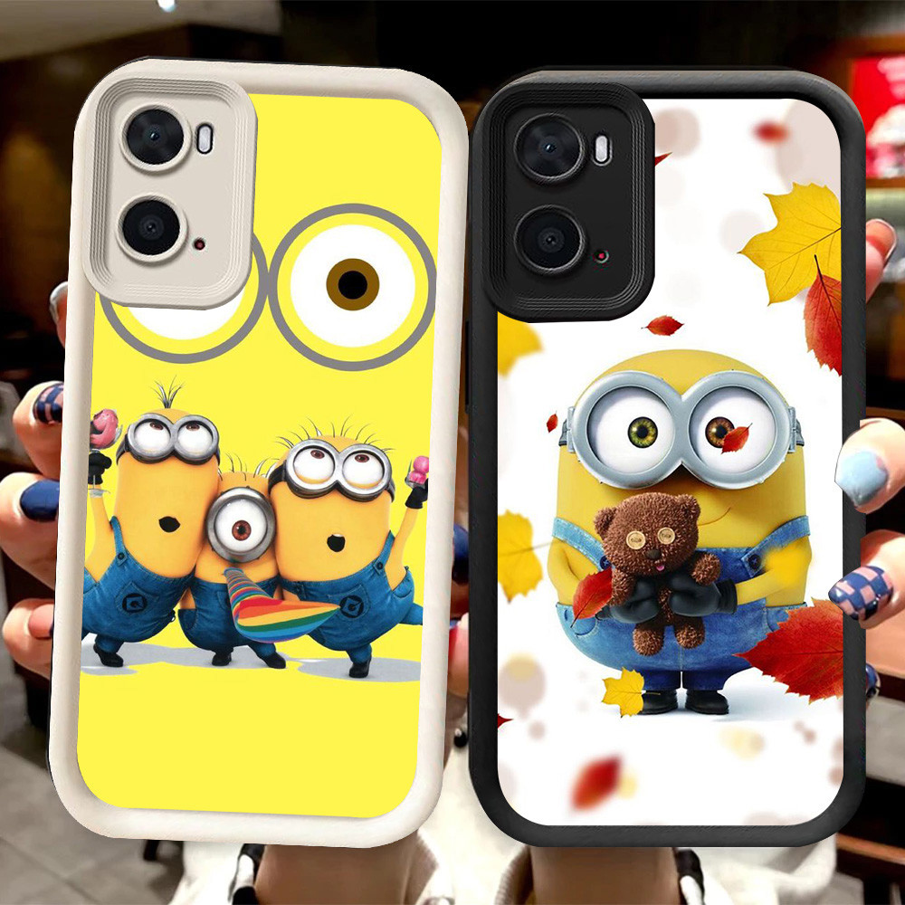 R26 Minion Casing สําหรับ Realme A77 A77s A96 Realme C33 9i สีดําและสีขาว