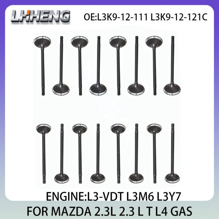 16pcs Engine Intake & Exhaust Valve Kit FOR MAZDA 3 CX-7 2.3L 2.3 L T L4 GAS 2006-2014 L3K9-12-111