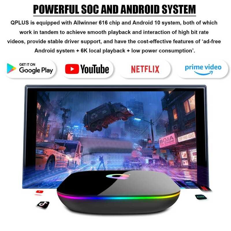 ▥ เวอร์ชันทั่วโลก Mortal TV Q Plus Allwinner H616 4K Ultra Hdr10 BT 5.0 Wifi 2.4G 16Gb 32Gb ROM