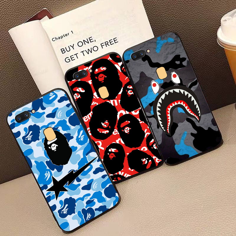 สําหรับ OPPO A5S A7 A12 A11K A12S A7X F9 Pro SX3 bape โทรศัพท์มือถือป้องกันกรณี soft Case