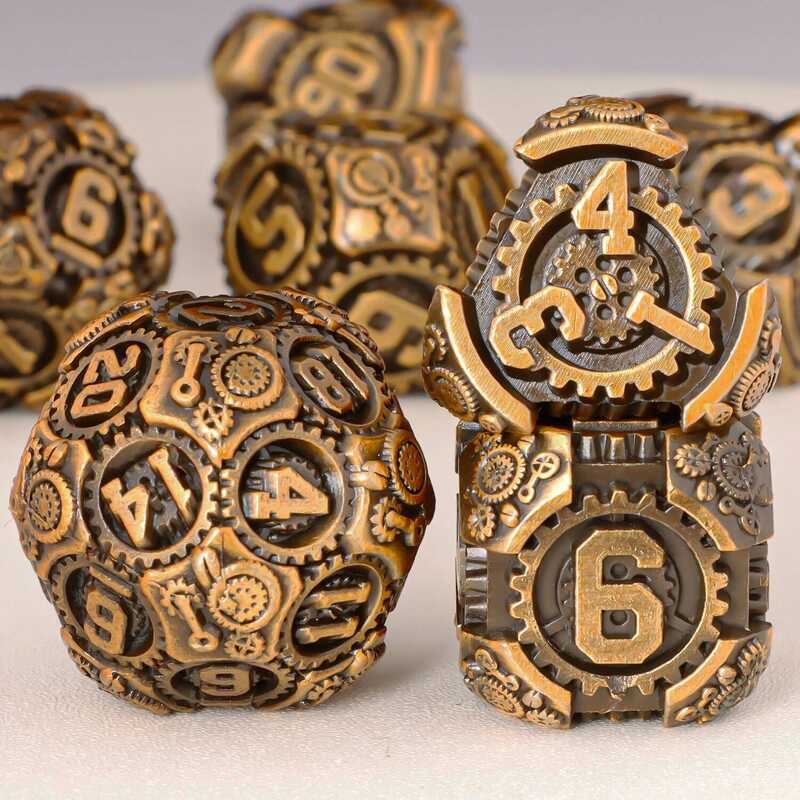 Metsl D&D Dungeon Dragon Polyhedral Gear D20 D6 เหมาะสําหรับค้อน Trailblazer RPG และบทบาทเล่น DR