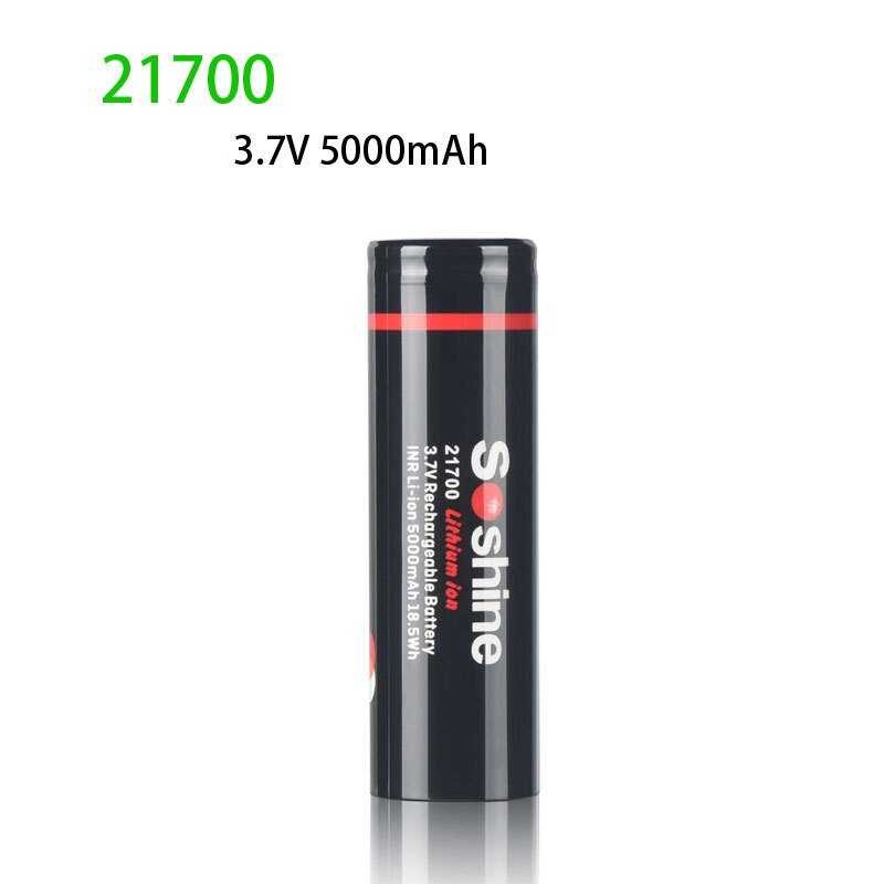 ❤ วาล์วแบบชาร์จไฟได้3.7V 21700 V แบตเตอรี่5000mah 21700พร้อมไฟฉาย