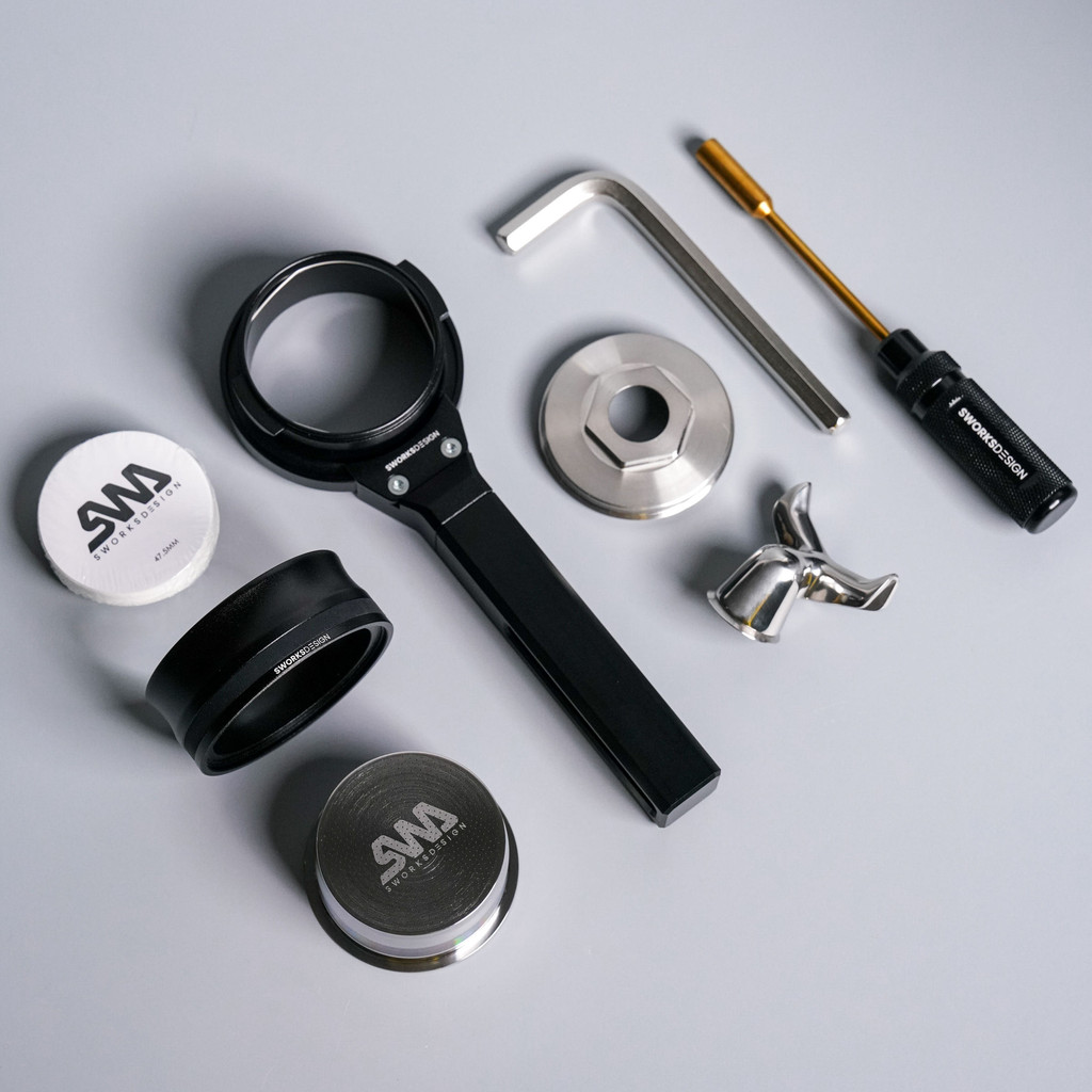 Sworksdesign Powder Bowl 49mm Espresso Accessories Zone Adjustable Bottomless Handle Cloth Powder Ri