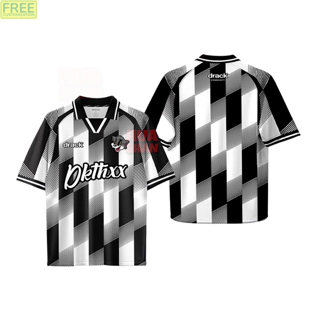 DRACK - JERSEY CATCHA สีขาวดำ เสื้อกีฬา