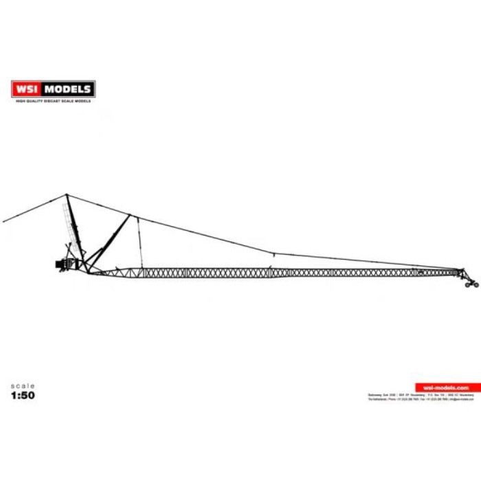 WSI 1: 50 LIEBHERR LTM1500 Crane Model Universal Flying Arm 04-2108 สีดํา