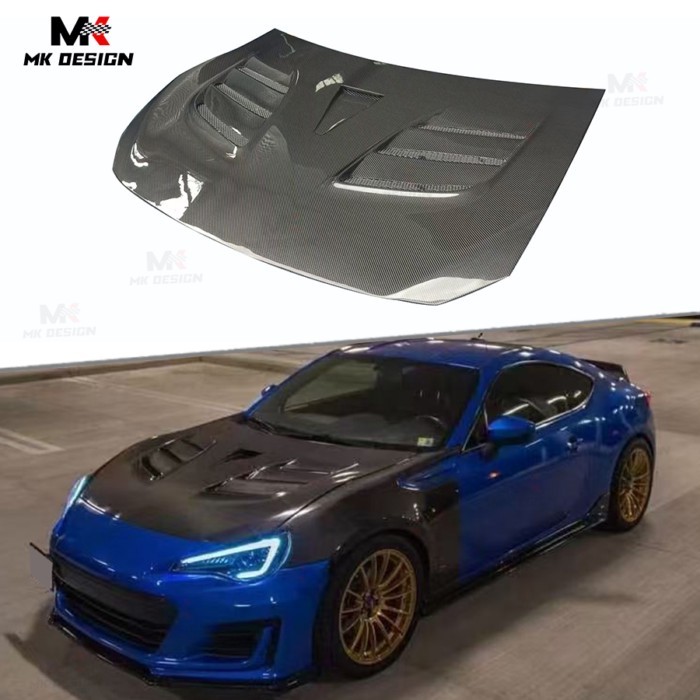 Carbon Fiber VRS Style Front Vented Hood Bonnet Cover for Toyota GT86 Brz 86 2012-2019 Front Engine