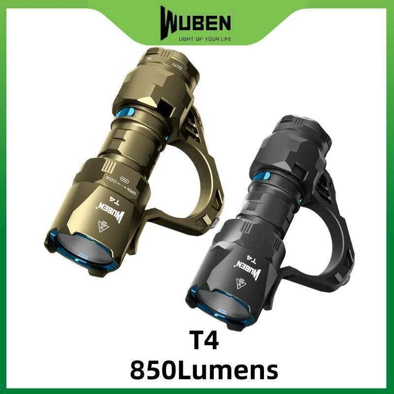 ไฟฉายพกพา WUBEN T4 สำหรับOutdoor Camping ชาร์จไฟได้ ขนาดเล็ก ระยะการกระจายแสงไกลถึง 401 เมตร
