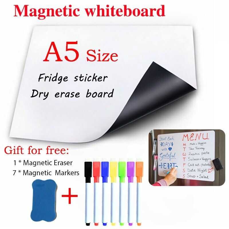 LY A5 Size Mini Magnet Whiteboard Small White Board Fridge Stickers Menu Dry Erase Calendar Memo Me
