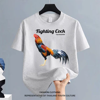 สีขาว-ดำ สตรีทแฟชั่น สีดําแขนสั้น เสื้อยืดผู้ชาย วินเทจ เสื้อยืด CASUAL OVERSIZE ลายการ์ตูน FASHION คอกลม ผู้ชาย COOL