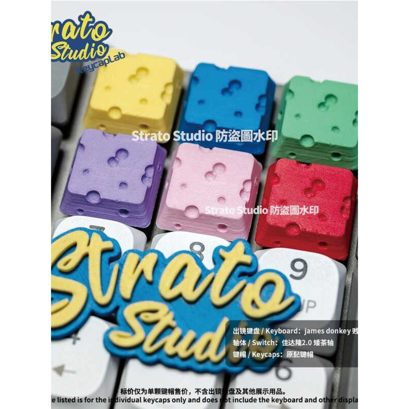 4pcs Cross Low Axis Handmade น่ารักชีส Keycap 3D การพิมพ์เรซิ่น Keycap คีย์บอร์ด Keycap chena