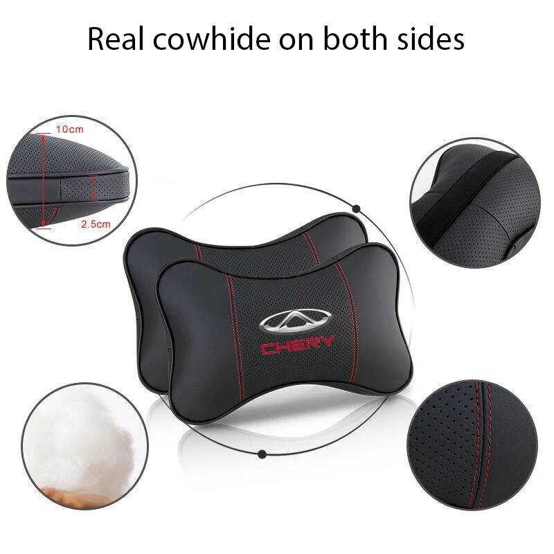 ▥ 2Pcs รถ Headrest คอหมอน Auto Car คอเบาะโฟมหน่วยความจําสําหรับ Chery Tiggo 2 3 4 7 8 Pro Jetou