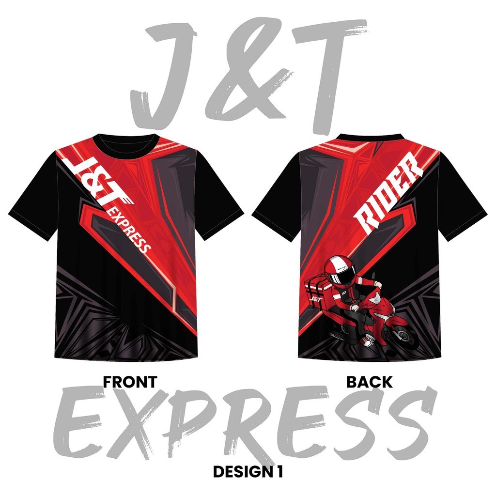 เสื้อยืด J & T Express, เสื้อผ้าไรเดอร์ J & T Express นุ่มและสบายในสต็อก