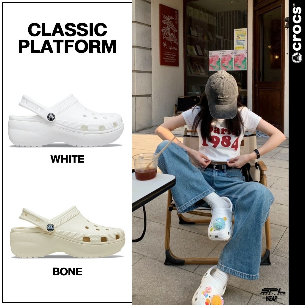 ♞,♘Crocs Collection รองเท้าแตะ CR W CS Platform Clog 206750-100 / 206750-2Y2 (2590) KHF