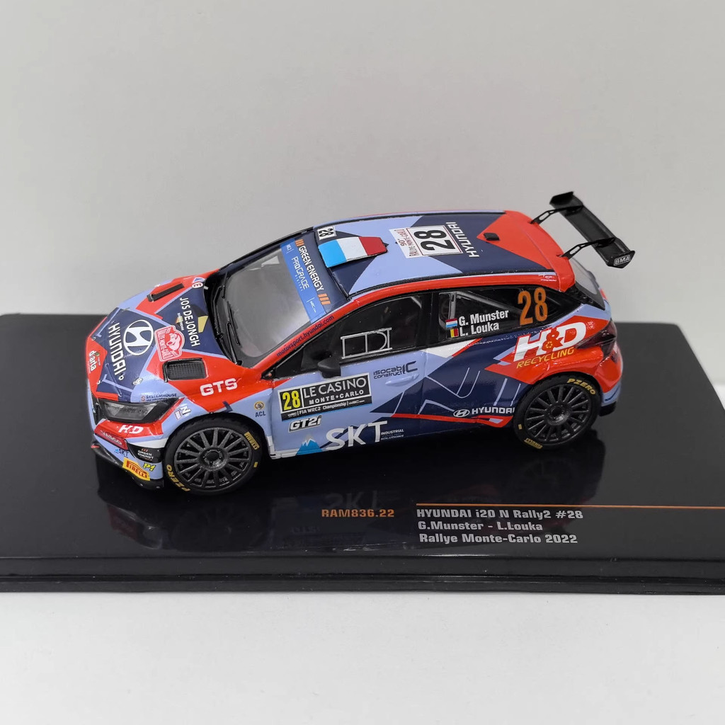 ไอโซ 1/43 #28 HYUNDAI i20 N 2022 HYUNDAI Rally Car Model Alloy จัดส่งฟรี Out of Print Car Model