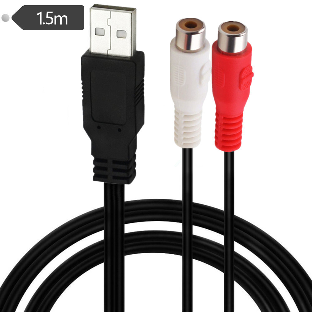 สาย USB to Two Lotus AV USB to 2RCA Female Audio Cable Set-Top Box TV Cable 1.5m