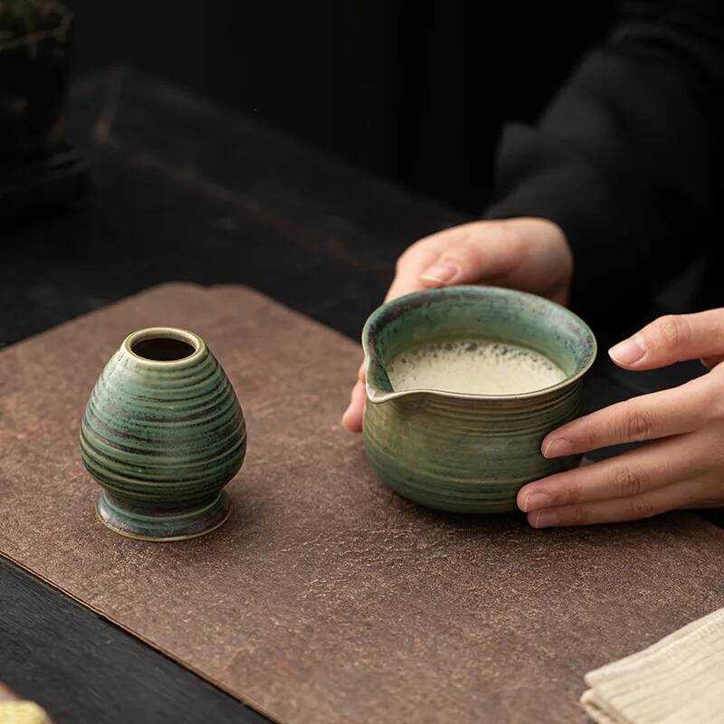BespritGift 2 ชิ้นญี่ปุ่นเคลือบเซรามิค Matcha l Vintage Whisking ชุด Chasen Stand Song Dynasty ชา Ce