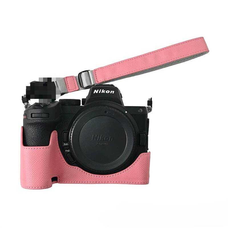 C For Nikon Z5/Z6ii Z62 PU Leather Protective Half Camera Case Anti-Slip Base Mount Hand Grip Quick