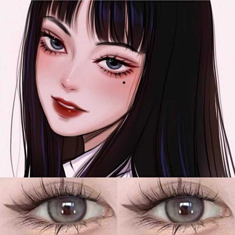 Fujiang cos Cosing คอนแทคเลนส์วันโยน 10 ชิ้นทิ้งสีเทาการ์ตูนแสดงบทบาทเล่นที่มีสีสันคอนแทคเลนส์ 3ST
