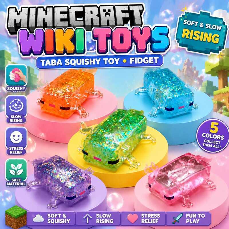 Minecraft Wiki Toys Taba Axolotl Fidget Slow Rising Squeeze Stress Relief Squishy ของเล่น