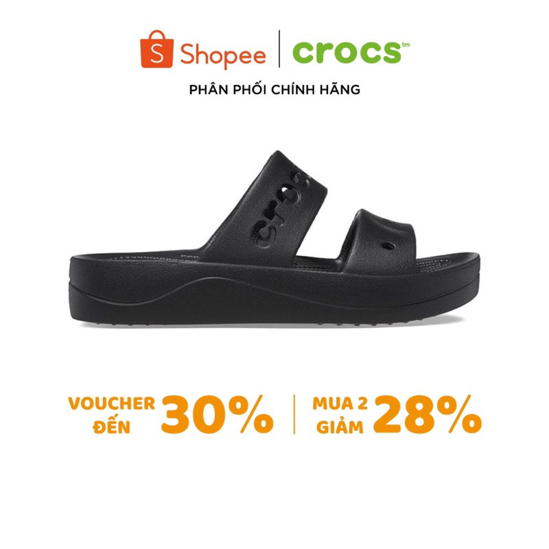 ♞,♘,♙[ ของแท้ ] CROCS BAYA PLATFORM รองเท้าแตะผู้หญิง - สีดํา SGF