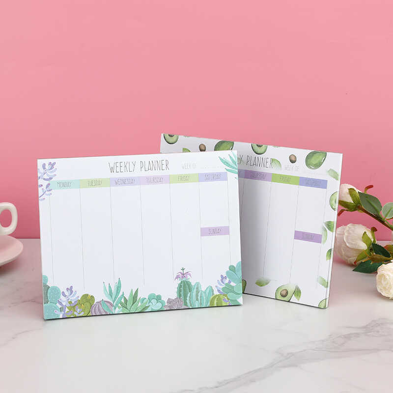 Simple This Month Weekly Plan คู่มือฉีกขาด Office Schedule Notepad Weekly Pnner