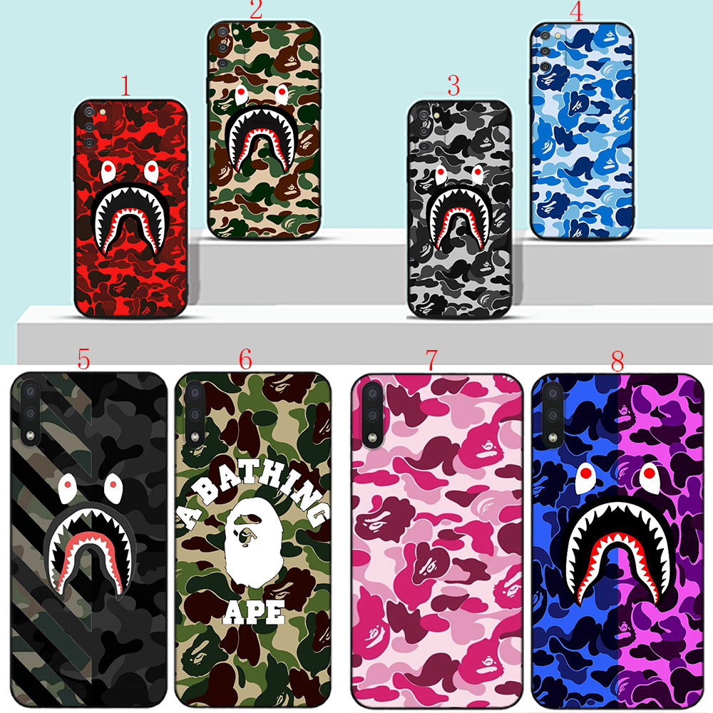 OPPO A94 A57 A77 A96 F5 F7 F9 Pro A7X A73 F11 Pro R9 s F1 Plus A9 2019 M8 bape camo เคสโทรศัพท์สีดํา