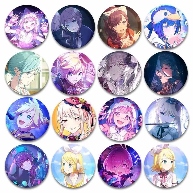 โครงการเกมเพลง SEKAI เข็มกลัด Pins Akiyama Mizuki Yoisaki Kanade การ์ตูน Badge Nightcord อะนิเมะป้าย