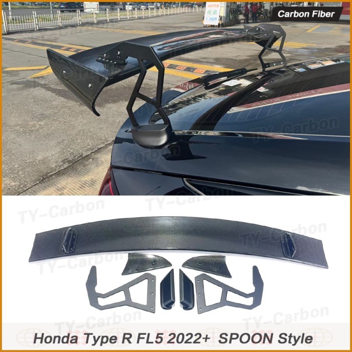 For Honda Type R FL5 2022+ SPOON Style Real Carbon Fiber Rear Trunk Spoiler Wing FL5 Bodykit Access