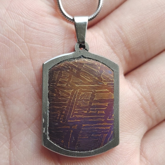 Muonionalusta Iron Meteorite Necklace Natural Iron Meteorite Material Pendant Meteorite Specime V9F