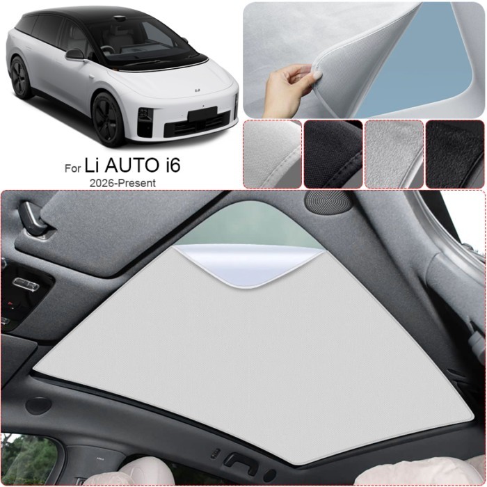 Car Suede Fabric Anti-uv Electrostatic Adsorption Sunroof Sunshade For LI AUTO i6 2026-Present Auto