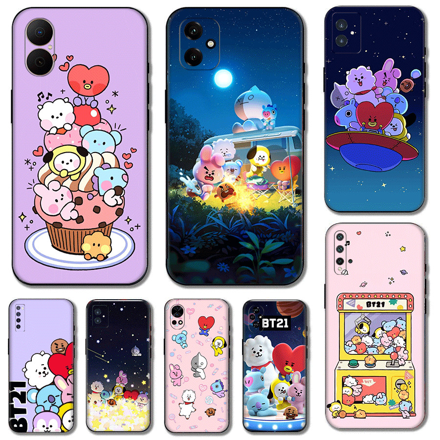 Creative สติกเกอร์น่ารัก BT21 ^E5 สําหรับ Huawei Y9A Y6 Y5 Y6s Prime Pro Y7 Y9 ความเข้ากันได้ TPU เค