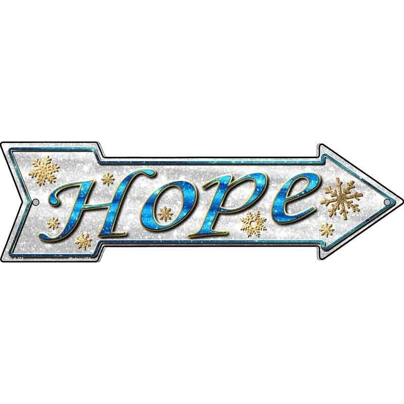 Hope Novelty Metal Arrow Sign ทิศทาง 17" x 5" Wall Decor
