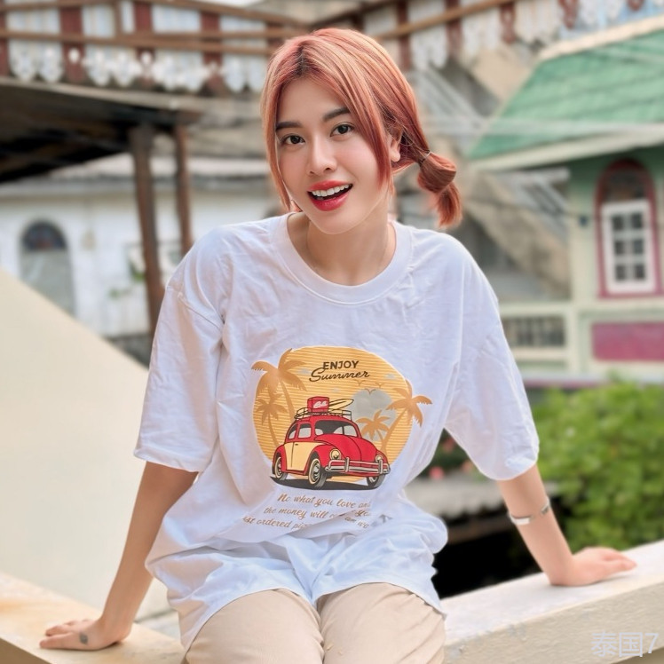 (พร้อมส่ง) เสื้อยืด ENJOY SUMMER - ผ้า Cotton100%