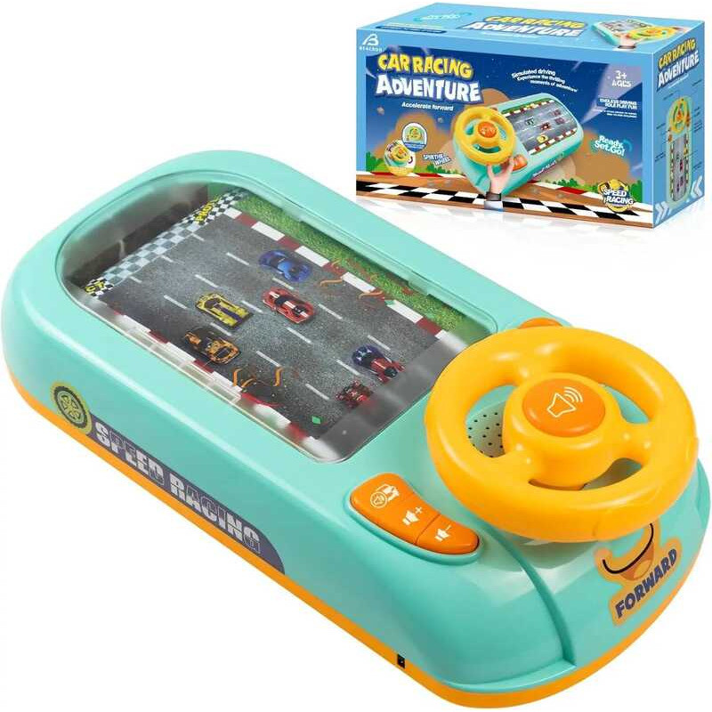 C Musical Steering Wheel Toys For Boys 4-6 Toddler Simulated Driving Racing Car Game With Sound Int